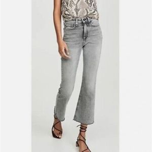 Rag & Bone High Rise Ankle Flare Nina Jeans in Grey Broderick